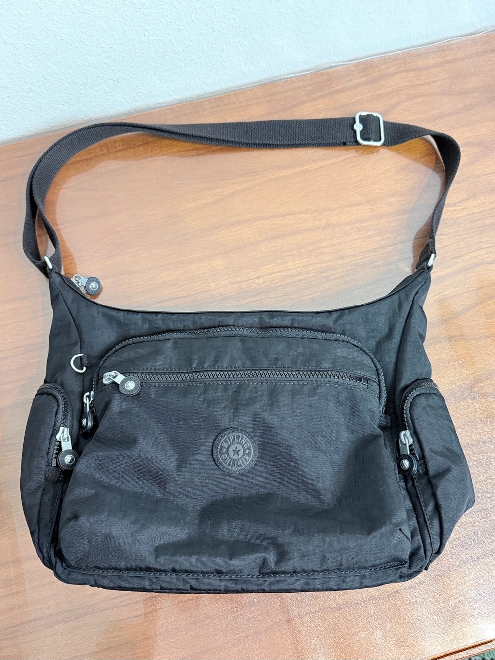 Kipling Black Nylon Crossbody Messenger Bag
